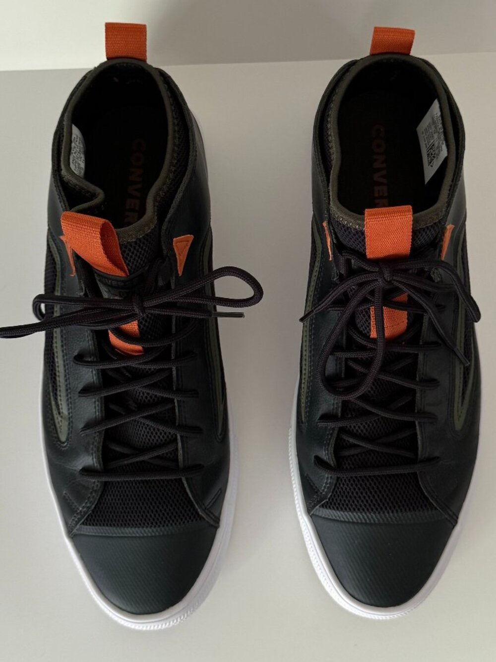 Converse All Star Street Mid Sneakers Mens 11 Black Orange Casual Shoes LIKE NEW